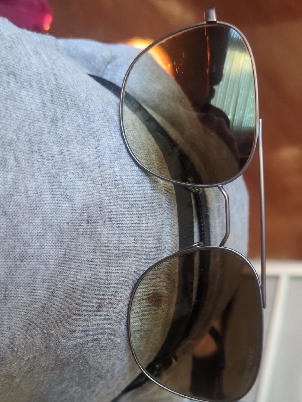 Giorgio Armani Men's Aviator Sunglasses in Gunmetal with Dark Smoke Lenses